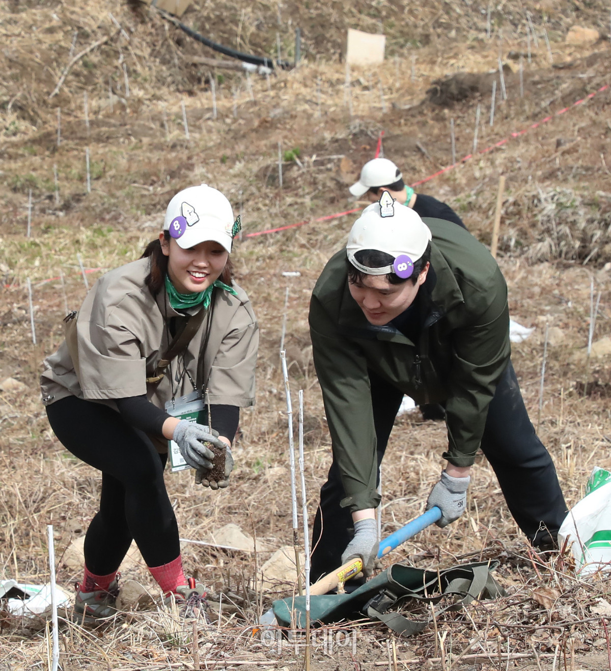 ▲유한킴벌리 ‘우리강산 푸르게 푸르게 ‘2025 신혼부부 나무심기’ 행사가 12일 강원도 인제 자작나무숲에서 열렸다. 신혼부부 100쌍과 임직원 등 300명이 은행나무 4,500 그루를 심었다. 사진제공=유한킴벌리