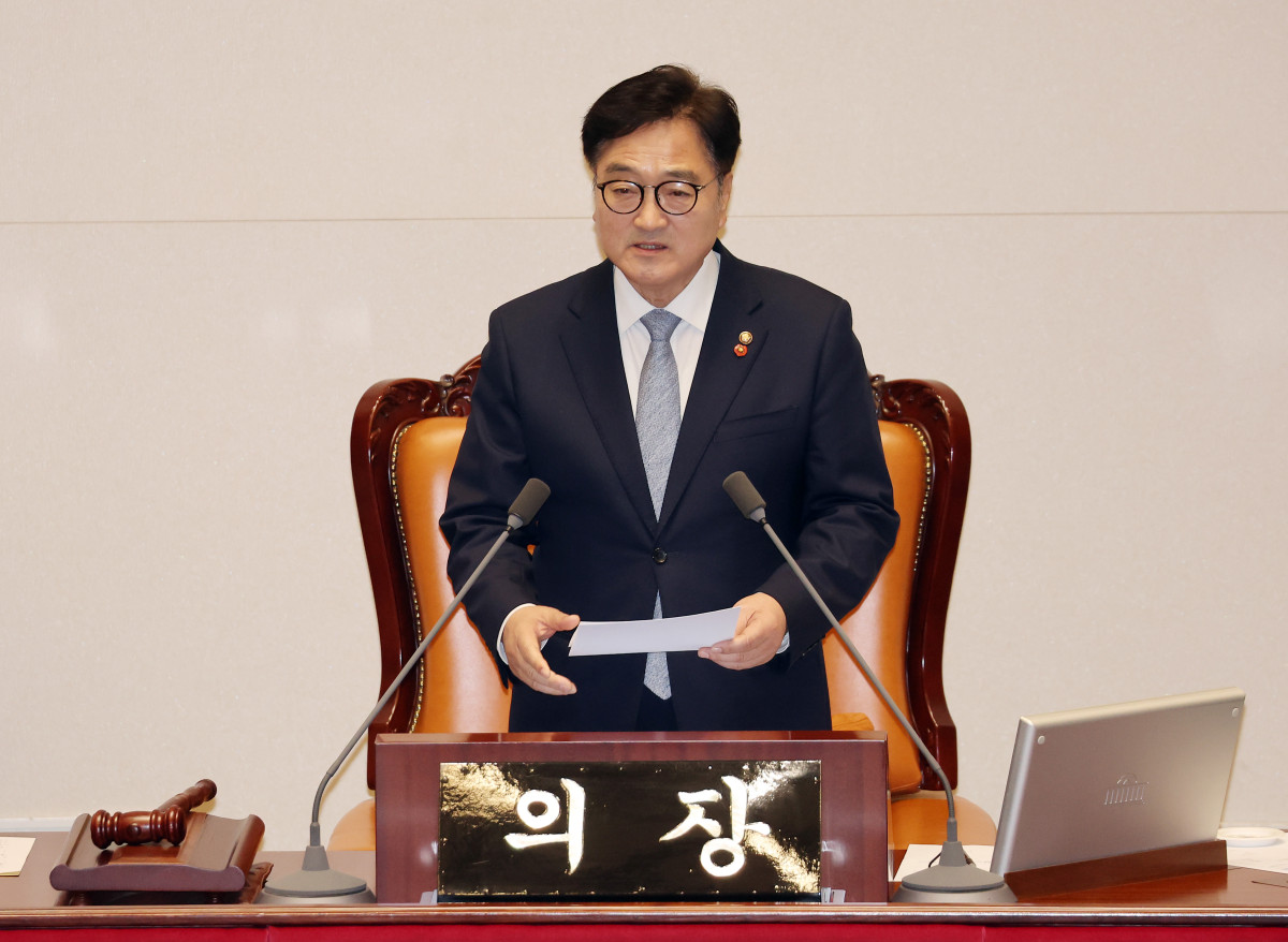 ▲우원식 국회의장이 14일 국회 본회의에서 발언하고 있다. (연합뉴스)