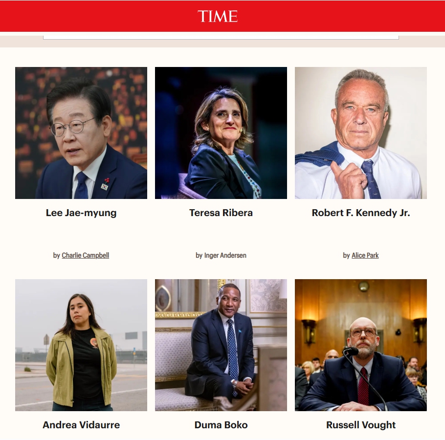 ▲더불어민주당 대선 경선 후보 이재명 전 대표가 미국 시사 주간지 타임이 선정한 '올해 가장 영향력 있는 인물 100인'에 포함됐다. (출처 타임 100)