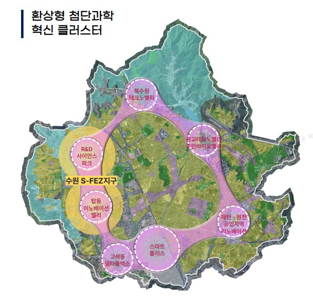 ▲‘환상형 첨단과학 혁신 클러스터’ 계획도 (수원특례시)