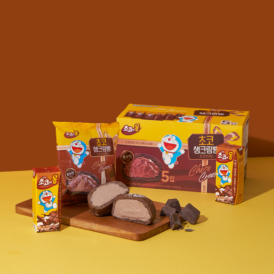 ▲남양유업 ‘초코에몽’과 ‘초코에몽 초코 생크림빵’ (사진제공=남양유업)