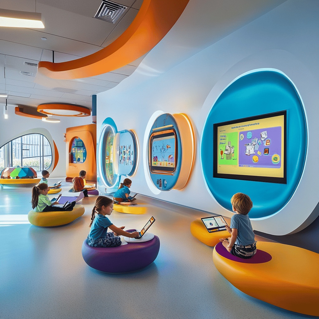 ▲온라인 교육 등 키즈 상품이 다양해지고 있다. (사진=미드저니)