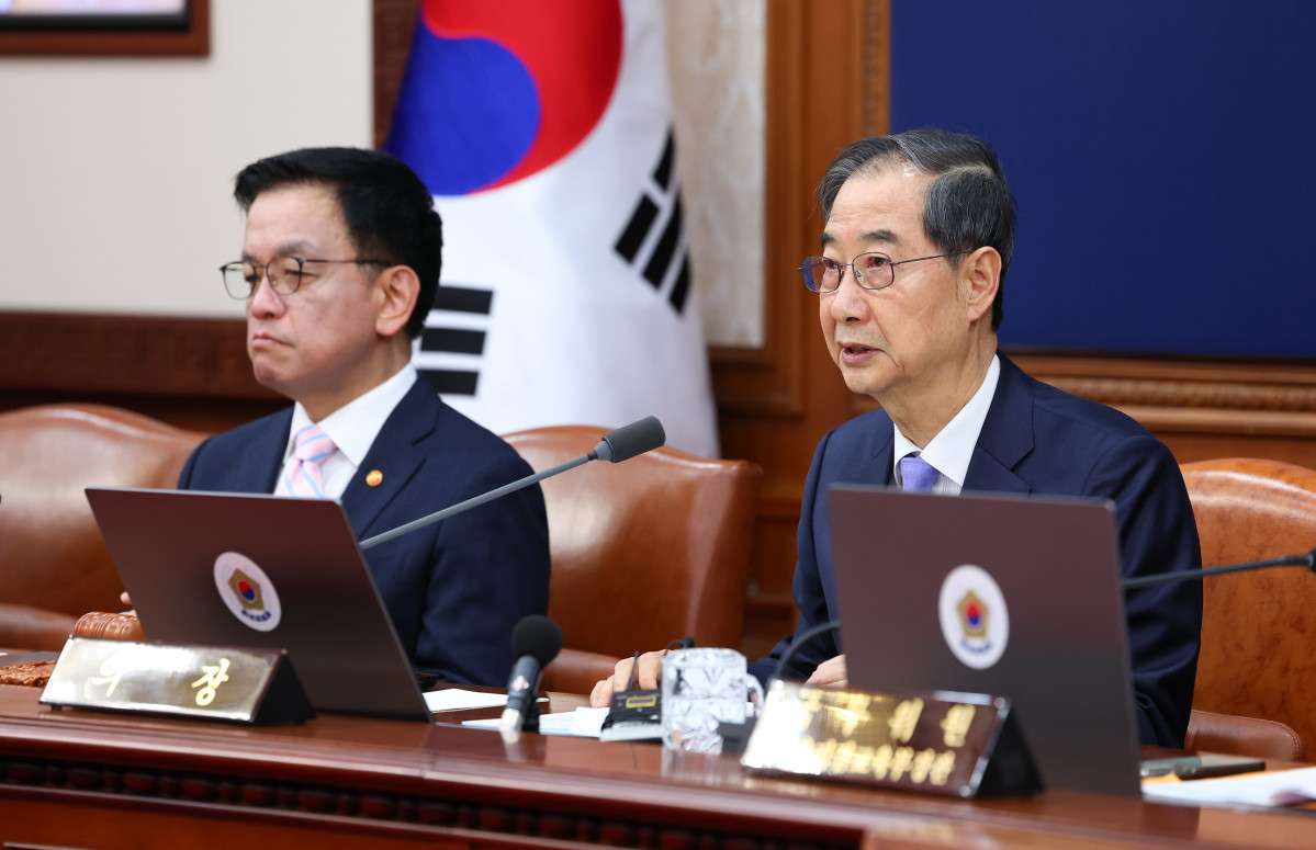 ▲한덕수 대통령 권한대행 국무총리가 29일 정부서울청사에서 열린 국무회의에서 발언하고 있다. (연합뉴스)