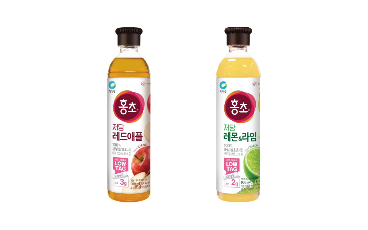 ▲대상 청정원 저당·저칼로리 홍초 ‘레드애플’, ‘레몬&라임’ (사진제공=대상)