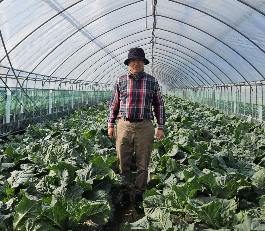 ▲지난달 30일 강원도 원주시 신림면 용암3리 풀무원녹즙 계약재배산지 농장에서 만난 농장주 원대일 씨. (문현호 기자 m2h@)