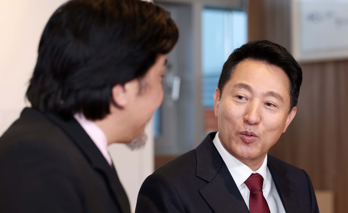 ▲오세훈 서울시장이 7일 서울시청 집무실에서 열린 서울특별시 홍보대사 위촉식에서 인사말을 하고 있다. 신태현 기자 holjjak@