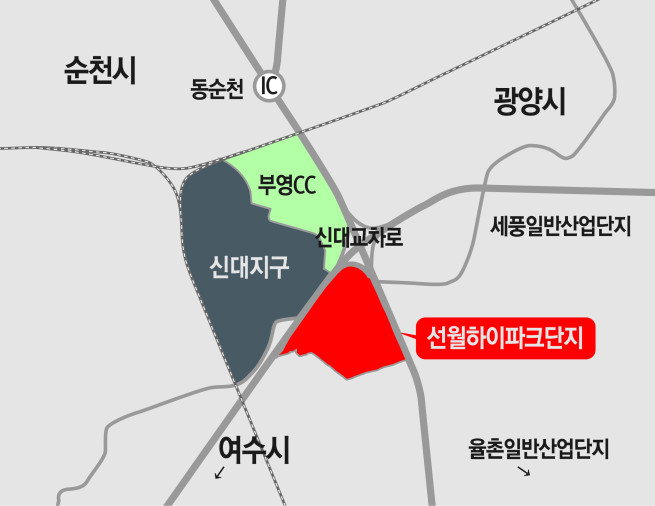 ▲선월하이파크단지 위치도 (사진제공=중흥그룹)
