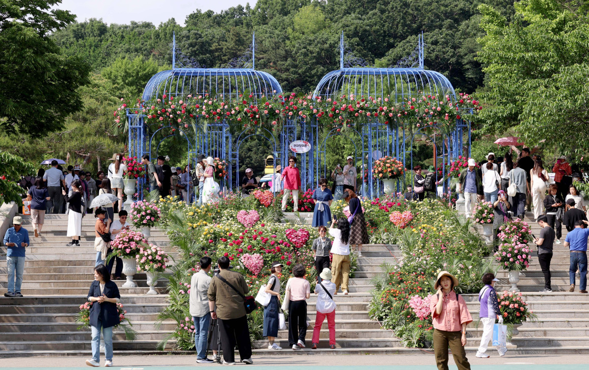 ▲22일 서울 동작구 보라매공원에서 열린 ‘2025 서울국제정원박람회’를 찾은 시민들이 정원을 거닐고 있다. 올해 10회째를 맞이한 이번 전시는 ‘서울, 그린 소울(Seoul, Green Soul)’를 주제로 총 110여개의 정원이 조성됐으며, 10월 20일까지 진행된다. 신태현 기자 holjjak@