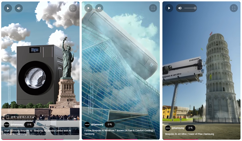 ▲삼성전자 '비스포크 AI' 이색 광고 영상의 스틸컷   (자료제공=삼성전자)
