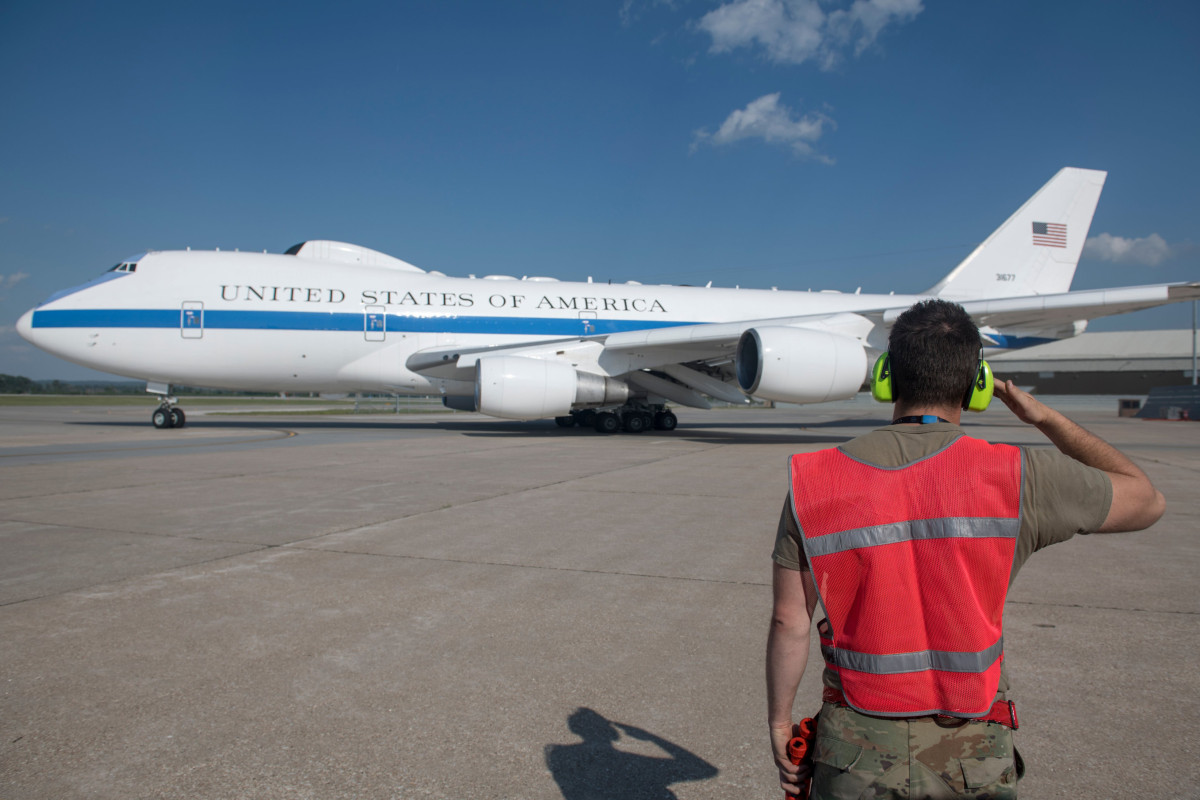 ▲2020년 미군 전략사령부가 SNS를 통해 공개한 E-4B 훈련 모습. (출처 美전략사령부 SNS)