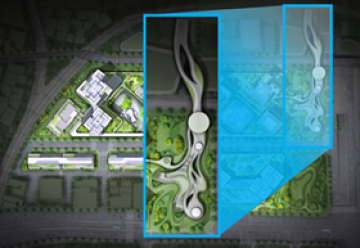 ▲포스코이앤씨의 단지배치도 내 '빅링크패스' (사진제공=포스코이앤씨)