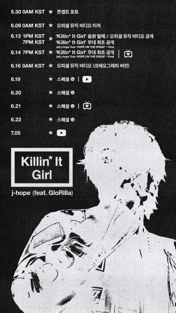 ▲제이홉 'Killin' It Girl' 프로모션 맵(사진제공=빅히트뮤직)
