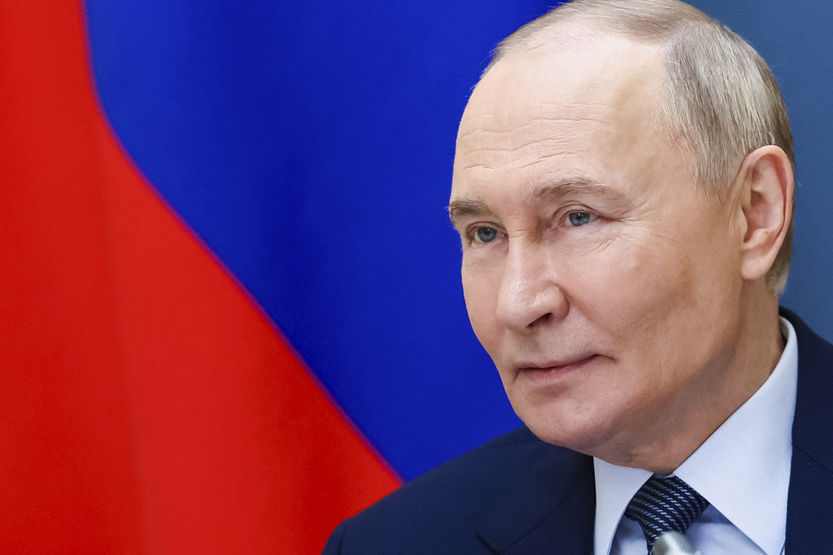 ▲블라디미르 푸틴 러시아 대통령이 지난달 29일 기자회견을 하고 있다. 모스크바/AP연합뉴스