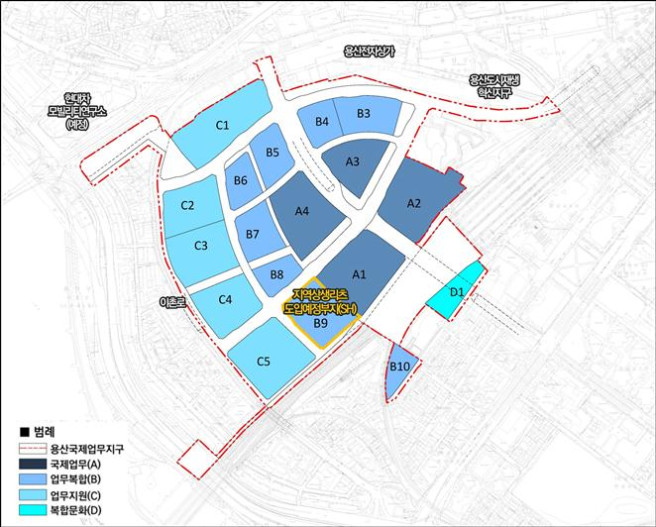 ▲용산국제업무지구 지역상생리츠 도입예정부지. (자료제공=서울시)
