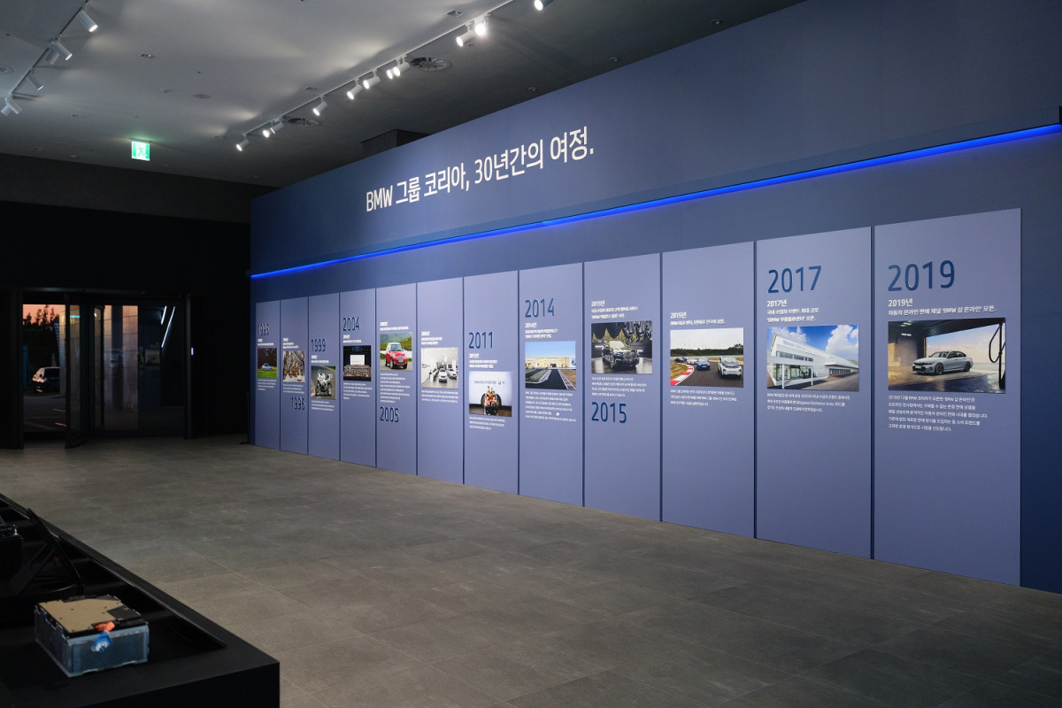 ▲브랜드 익스피리언스 존에서는 BMW 그룹 코리아가 한국에 진출한 1995년부터 현재까지의 역사를 선보였다. (사진=BMW 그룹 코리아)