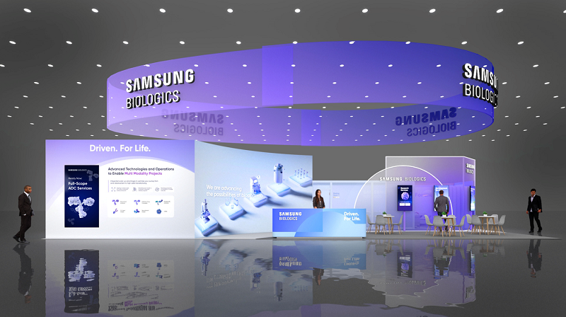 ▲이달 16~19일까지 미국 보스턴에서 열리는 바이오USA에 참가하는 삼성바이오로직스의 부스. (사진제공=삼성바이오로직스)