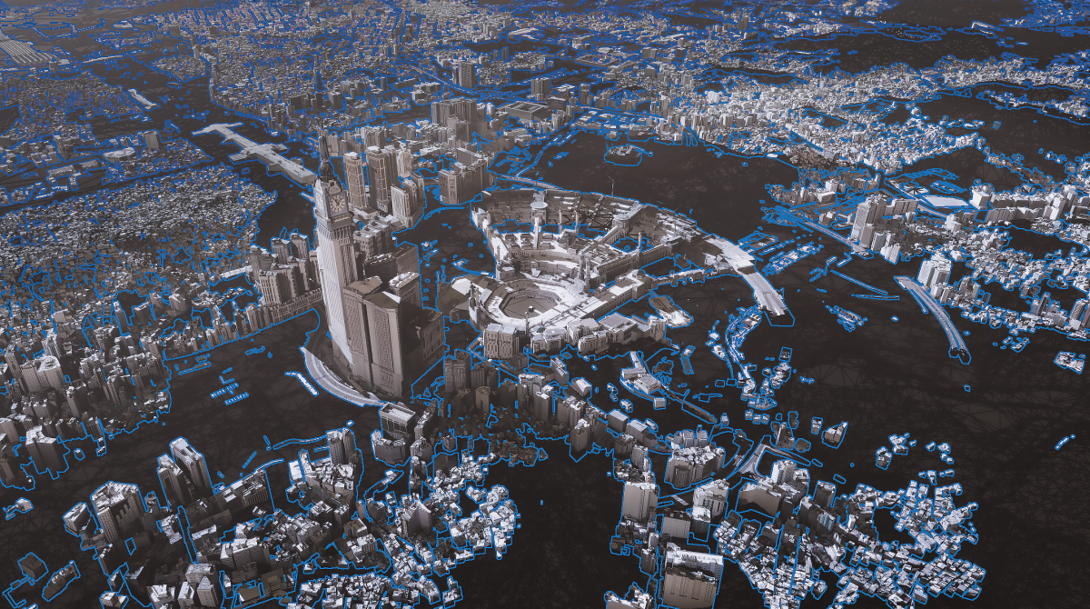 ▲팀네이버의 기술로 구축된 사우디아라비아 메카의 3D 모델링 지도 (사진제공=네이버)