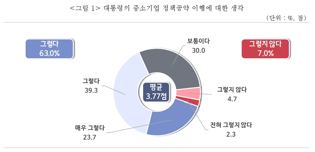 ▲대통령의 중소기업 정책공약 이행에 대한 중소기업인 의견. (출처=중소기업중앙회)