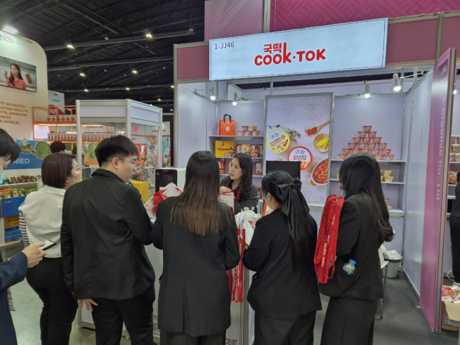 ▲이엔크리에이티브가 지난달 27일부터 31일까지 태국 방콕에서 열린 아시아 최대 식품 박람회 ‘타이펙스-아누가 아시아(THAIFEX–Anuga Asia) 2025’에 참가했다. (사진제공 = 이엔크리에이티브)