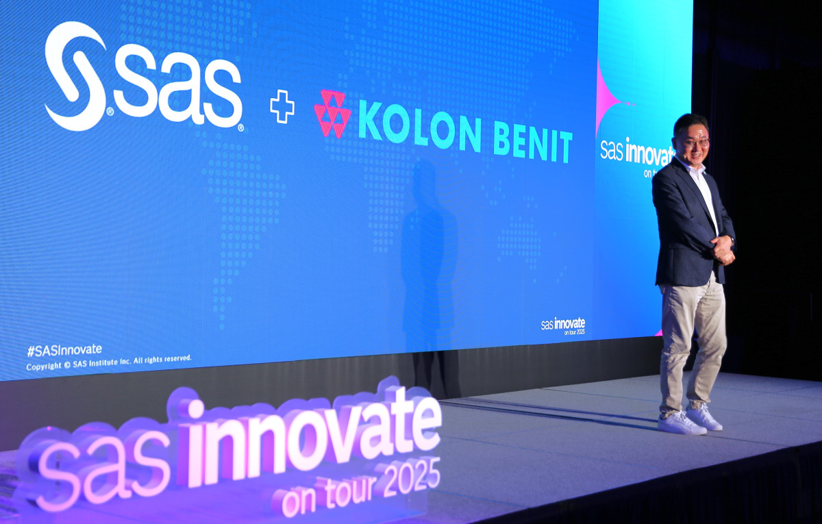 ▲코오롱베니트는 SAS 코리아가 개최한 ‘SAS 이노베이트 온 투어 서울 2025(SAS Innovate On Tour Seoul 2025)’에서 자사 비전을 발표했다고 11일 밝혔다. (사진제공=코오롱베니트)