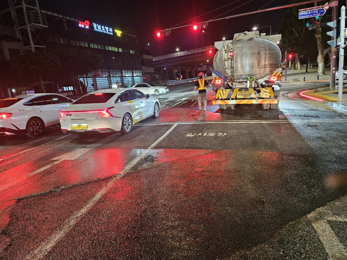 ▲강남구 테헤란로 인근 동공 복구 현장 사진. (사진제공=서울시)