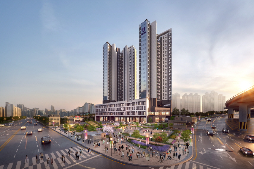 ▲반도건설, ‘경희궁 유보라 파크몰’ 투시도