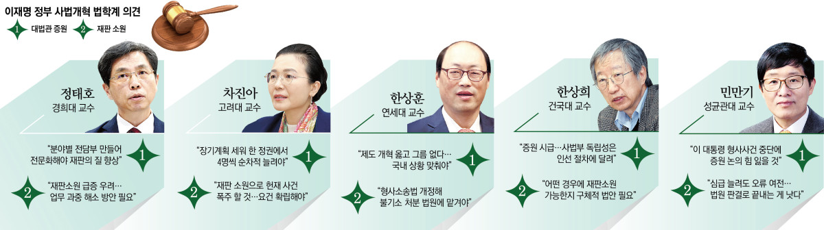 ▲ 이재명 정부 사법 개혁 법학계 의견. (그래픽 = 신미영 기자 win8226@)