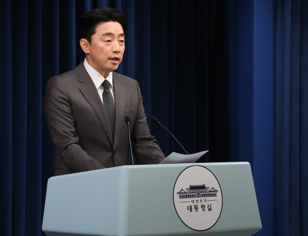 ▲강훈식 대통령 비서실장이 23일 용산 대통령실에서 장관 후보자 지명 관련 브리핑을 하고 있다. (연합뉴스)