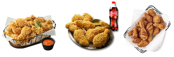 ▲(왼쪽부터) bhc '콰삭킹', BBQ '황금올리브', 교촌 '콤보' (이투데이 그래픽팀DB)