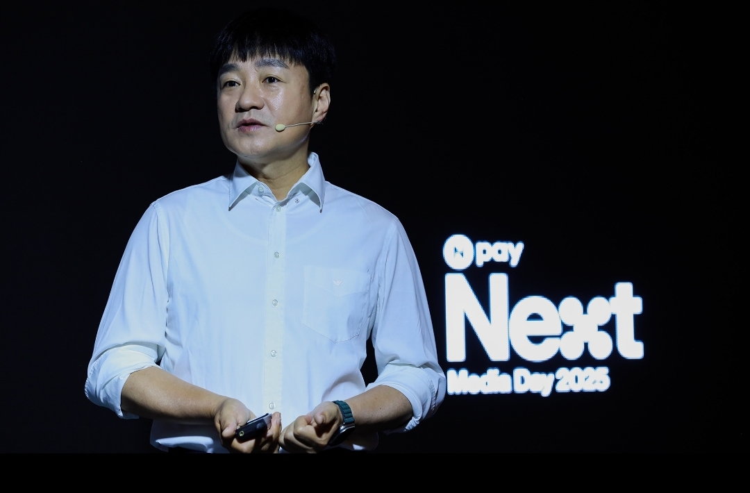 ▲26일 서울 종로구 포시즌스 호텔에서 개최된 'Npay 미디어데이 2025' 기자간담회에서 박상진 네이버페이 대표가 키노트 스피치를 하고있다.  (사진제공=네이버페이)