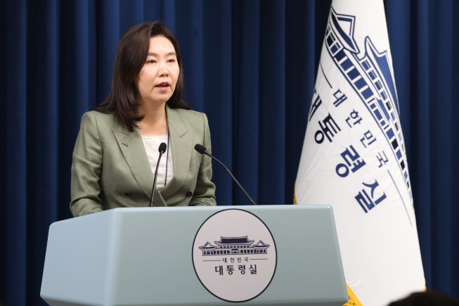 ▲브리핑하는 강유정 대변인 (연합뉴스 )