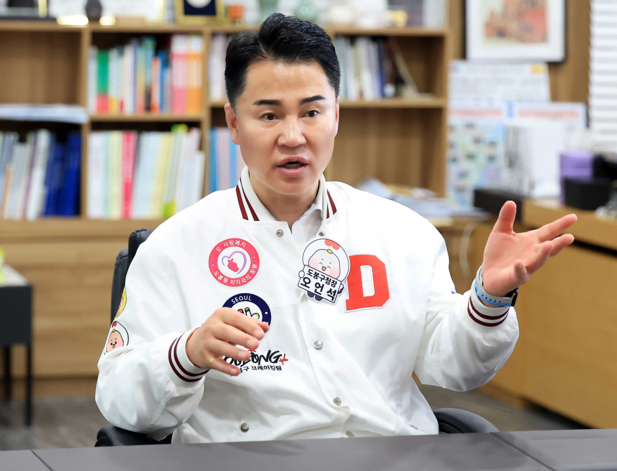 ▲지난 24일 본지와 인터뷰 중인 오언석 도봉구청장. (사진제공=도봉구)