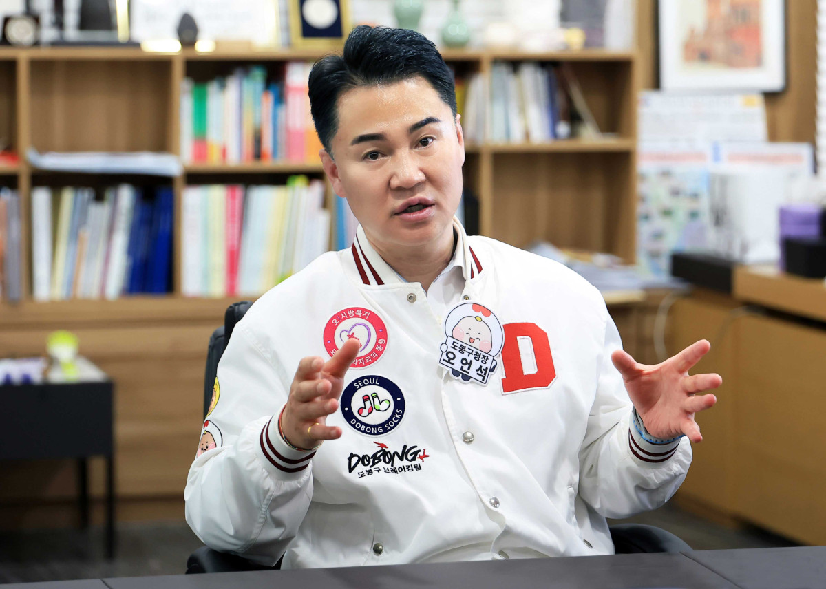 ▲지난 24일 본지와 인터뷰 중인 오언석 도봉구청장. (사진제공=도봉구)