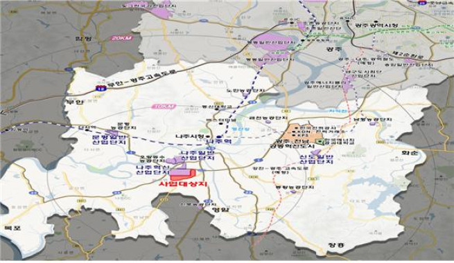 ▲나주 에너지 국가산업단지 위치도. (사진제공=국토교통부)