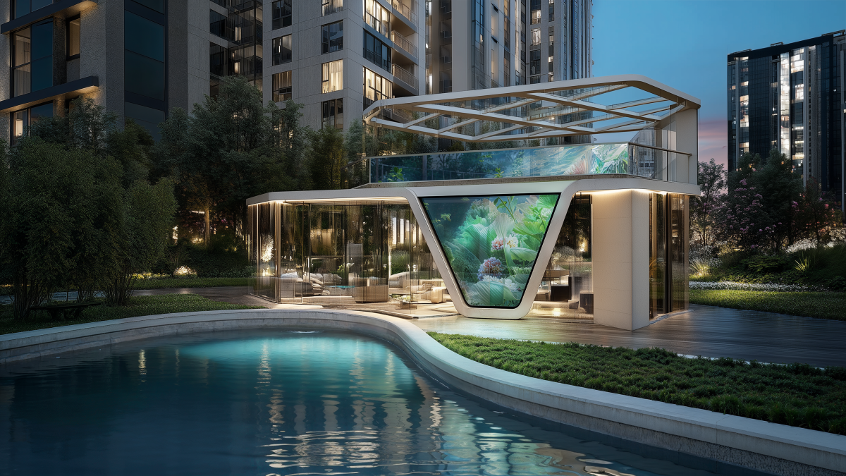 ▲푸르지오 AI 미디어 파고라 (대우건설)