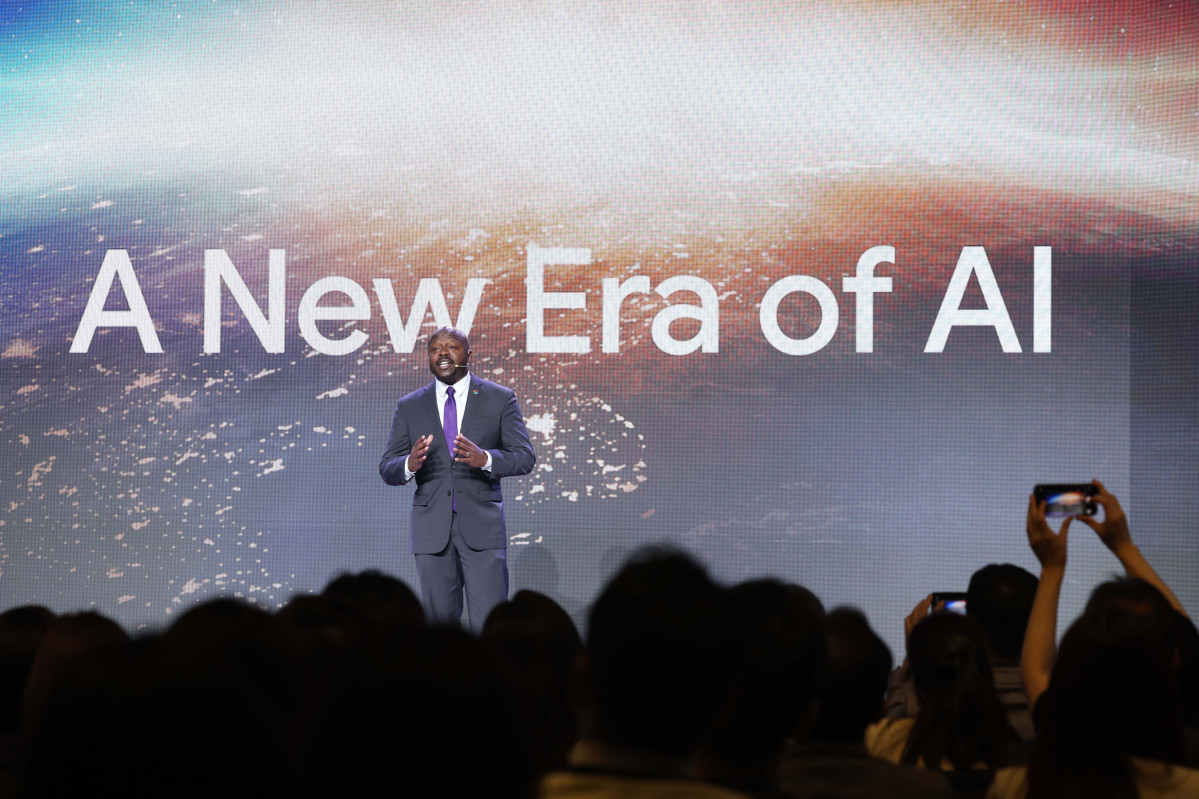 ▲윌슨 화이트 구글 아시아태평양 대외정책협력 총괄 부사장이 2일 서울 강남구 조선 팰리스 호텔에서 열린 ‘구글 포 코리아 2025’에서 ‘대한민국과 구글, AI로 함께 만드는 미래’를 주제로 축사하고 있다. 신태현 기자 holjjak@