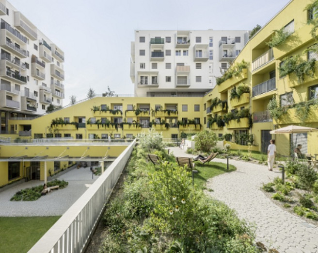 ▲산업·철도부지를 주거지와 문화·상업·공공복합 공간으로 재개발한 오스트리아 빈 노르트반호프 43번지. (사진제공=서울시)