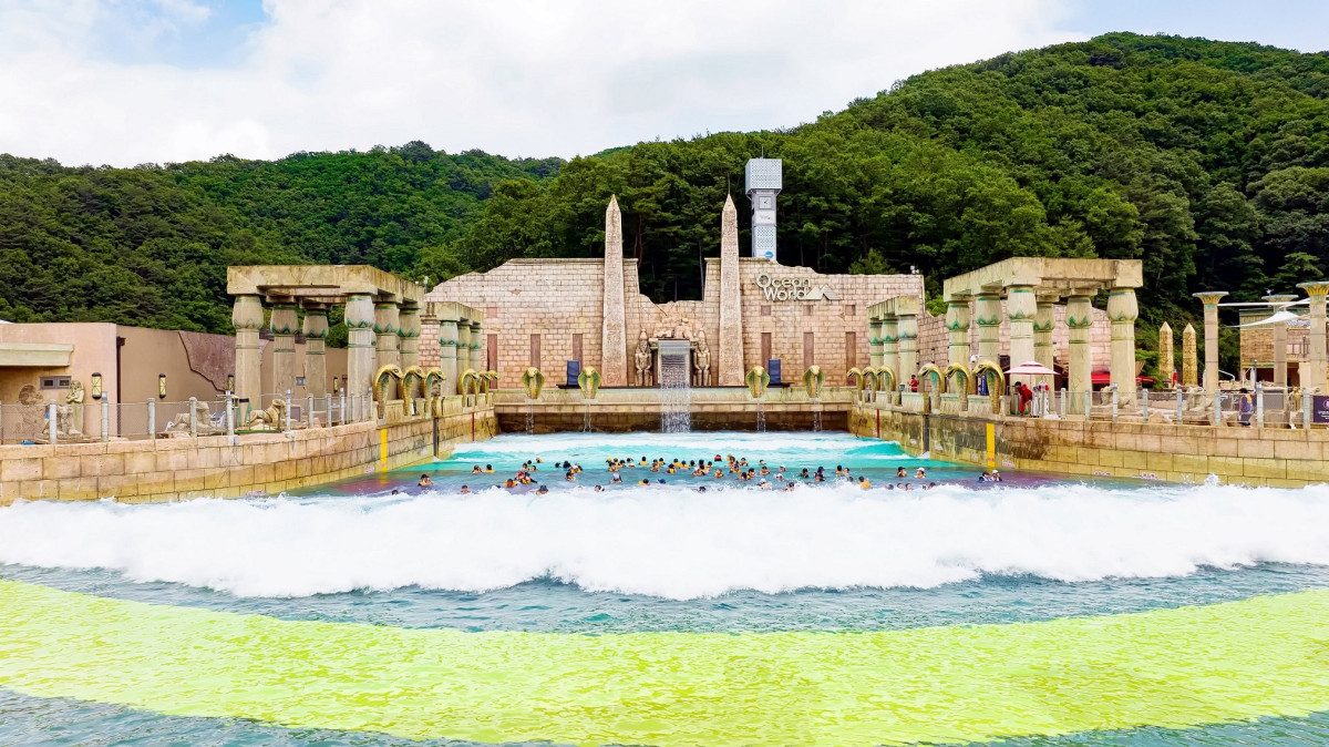 ▲오션월드에서 파도풀을 즐기고 있는 방문객들. (사진제공=소노인터내셔널)