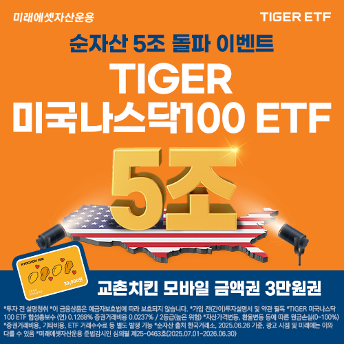 미래에셋운용 TIGER 미국나스닥100 ETF 순자산 5조 돌파