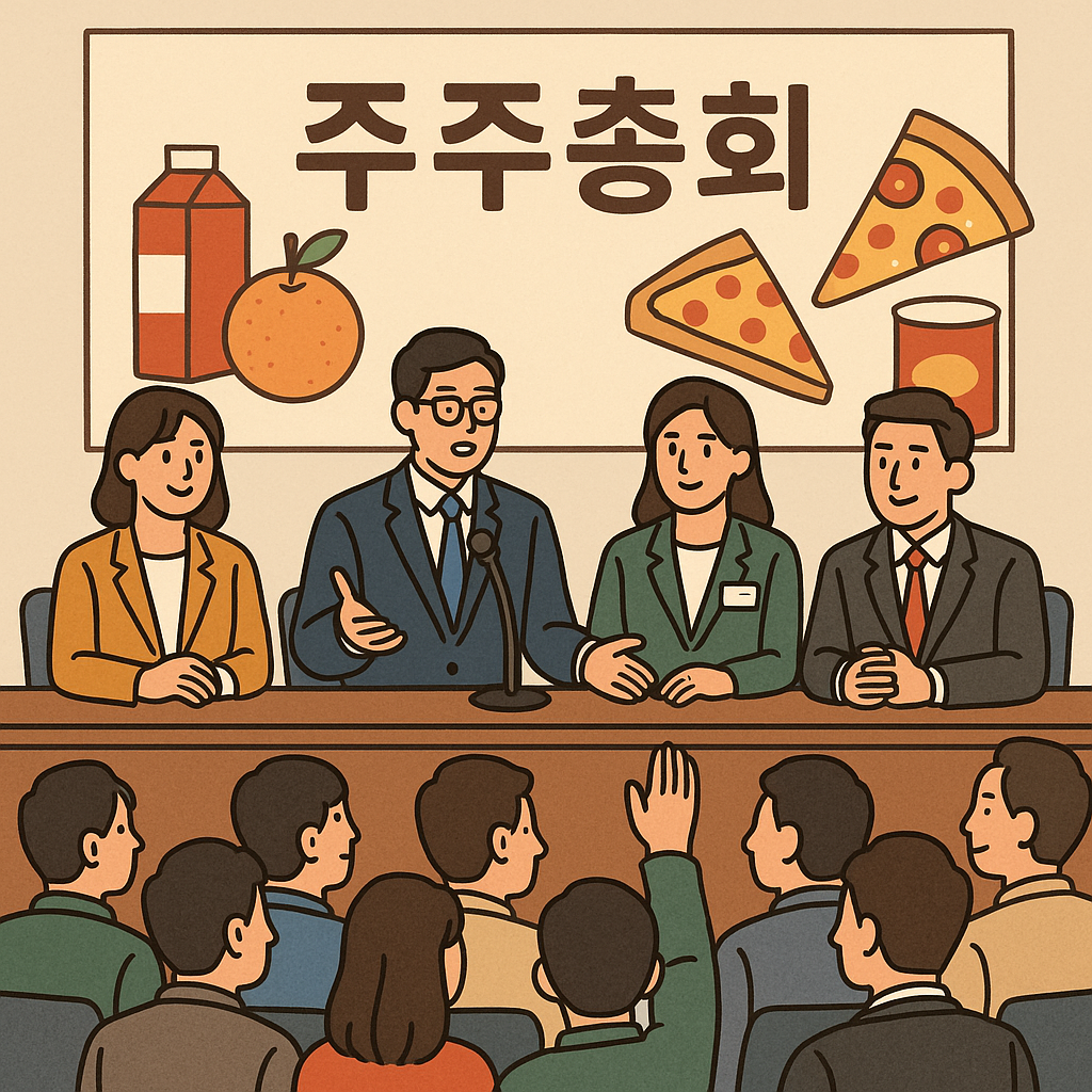 ▲식음료 기업들의 주주총회 일러스트 (이미지=챗GPT/무단전재 배포금지)