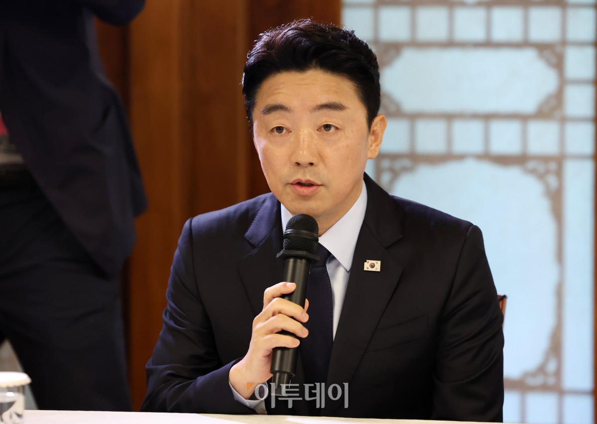 ▲강훈식 대통령 비서실장이 6일 서울 종로구 국무총리 공관에서 열린 이재명 정부 첫 고위당정협의회에서 발언을 하고 있다. 조현호 기자 hyunho@