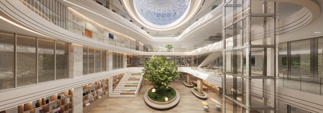 ▲'래미안 루미원' 아트리움 지하 커뮤니티' 디자인. (사진제공=삼성물산)