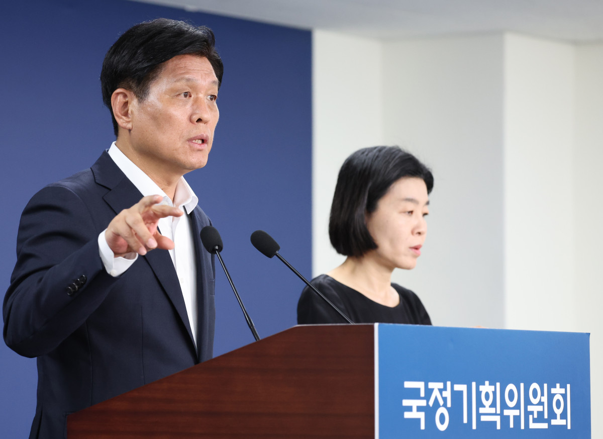 ▲조승래 국정기획위원회 대변인이 29일 서울 종로구 정부서울청사 별관 국정기획위원회에서 열린 현안 관련 기자간담회에 참석해 발언하고 있다. (사진=뉴시스)