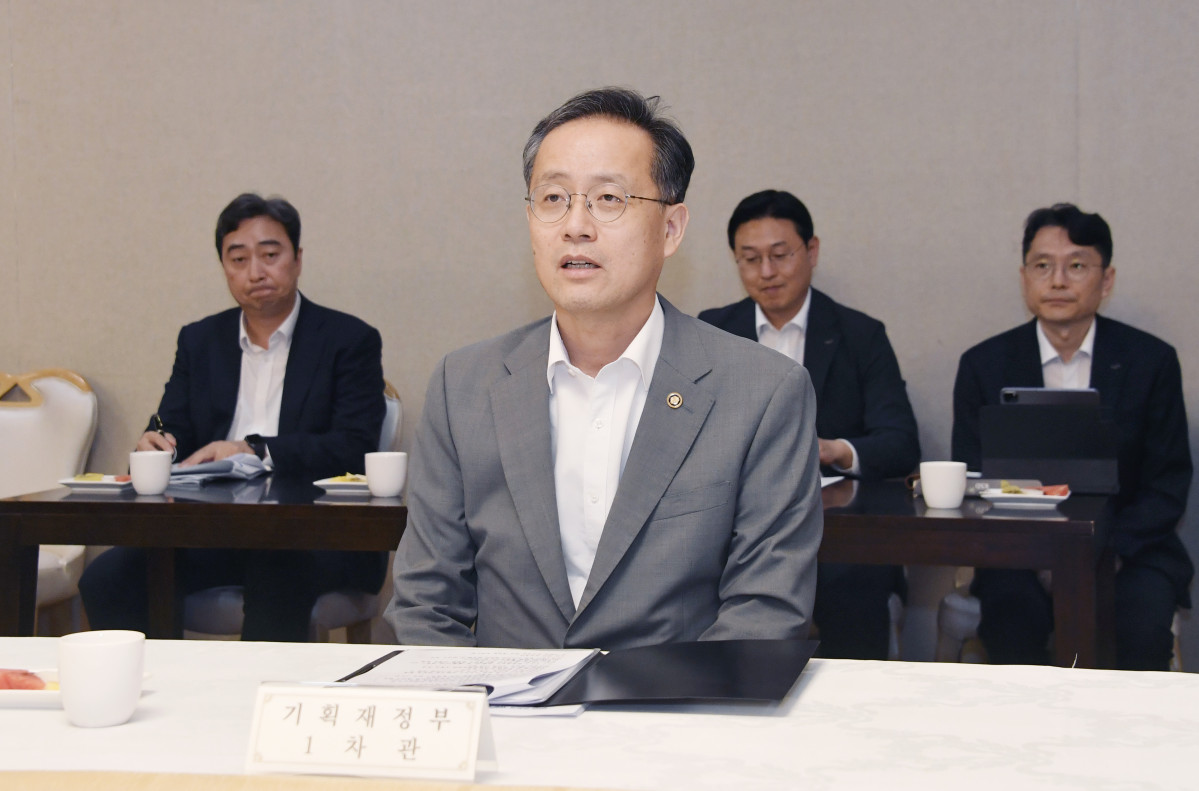 ▲이형일 기획재정부 장관 직무대행 1차관이 7월 15일 오후 서울 종로구 정부서울청사에서 열린 'MSCI 선진국 지수 편입추진 전담반 회의'를 주재, 모두발언을 하고 있다. (기재부)