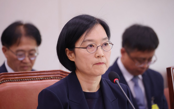 ▲한성숙 중소벤처기업부 장관 후보자가 15일 서울 여의도 국회 산업통상자원중소벤처기업위원회 전체회의에서 열린 인사청문회에서 의원 질의를 듣고 있다. 2025.7.15 (연합뉴스)