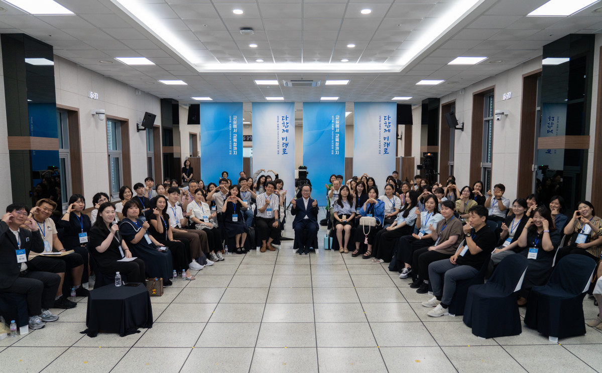 ▲김석준 교육감과 부산 교사와의 대화.  (사진제공 부산시교육청)