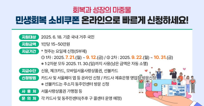 ▲민생회복 소비쿠폰 신청 안내문. (자료제공=금천구)