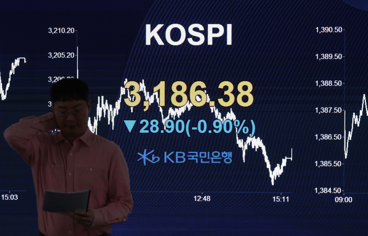 [종합] 코스피, 기관·외인 차익 실현 나서자 0.9% 하락