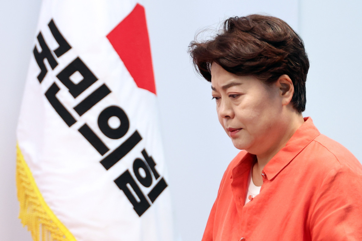 ▲국민의힘 윤희숙 혁신위원장이 16일 서울 여의도 중앙당사에서 열린 기자간담회에 참석하고 있다. 윤 혁신위원장은 이날 간담회에서 나경원·윤상현·장동혁·송언석 의원에게 스스로 거취를 밝힐 것을 요구했다. 2025.7.16 (연합뉴스)