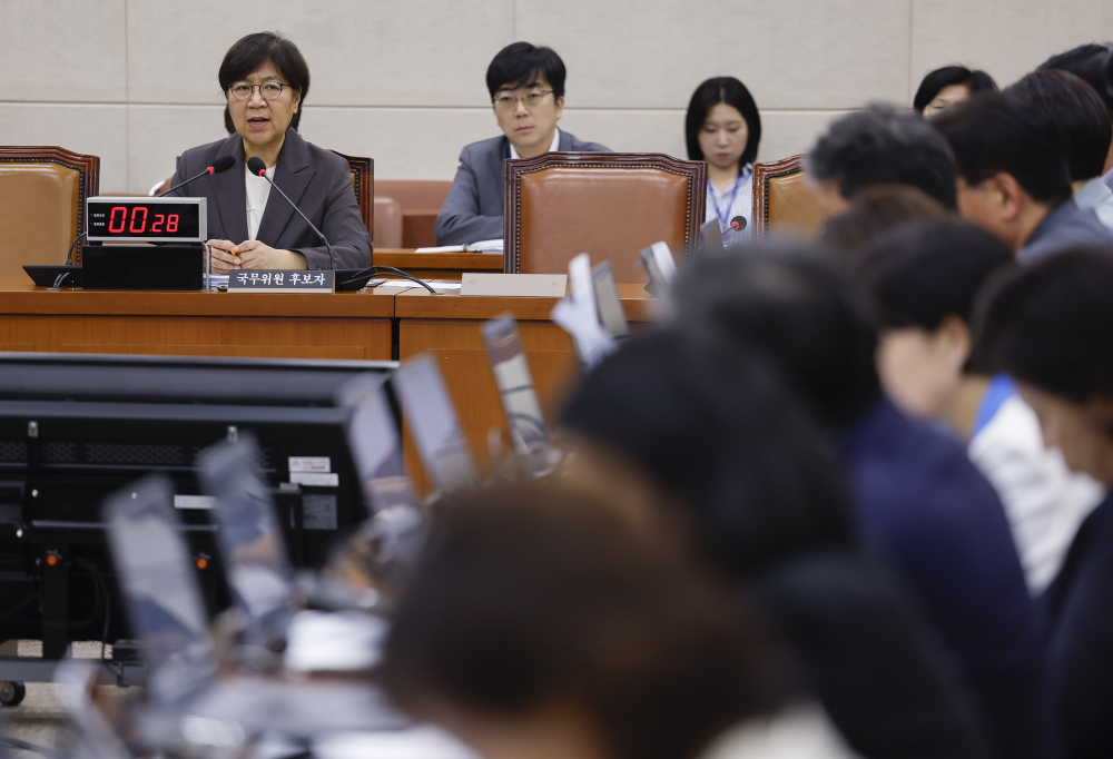▲정은경 보건복지부 장관 후보자가 18일 서울 여의도 국회 보건복지위원회에서 열린 인사청문회에서 의원 질의에 답변하고 있다. (조현호 기자 hyunho@)